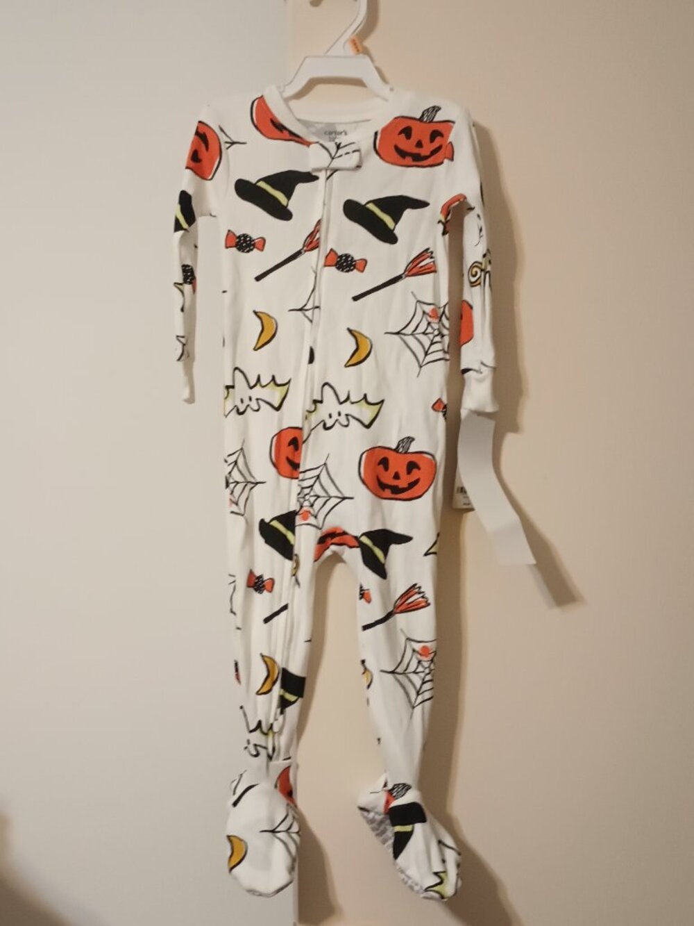Carter's Baby Halloween Print 1-Piece Footed Pajama - Cream (Size: 12 Months)
